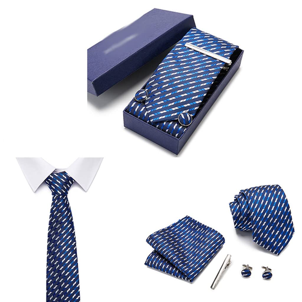 Manschettenknöpfe mit Geschenkbox Jacquard gewebte Krawatten-Set für Herren Hochzeitsfeier Geschenkbox Krawatten-Set