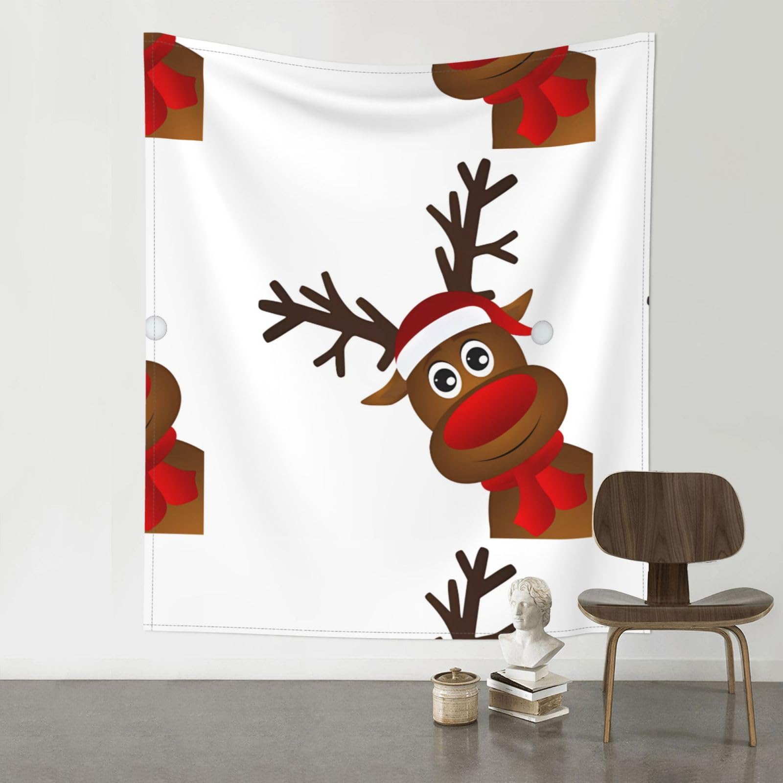 WHJSSF Christmas Prints Wall Tapestry 60x51in - Boho Decor Throw for Bedroom, Dorm, Picnic & Outdoor Adventures