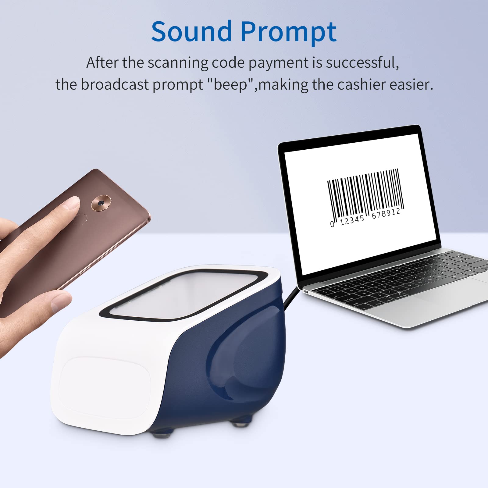 QR Code Reader Desktop Barcode Scanner - USB Hands-Free 1D/2D For ...