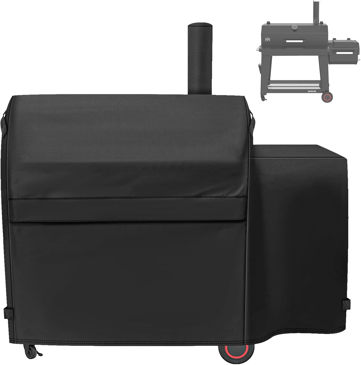 Grill Cover for Nexgrill Oakford 1150 Reverse Flow Offset Smoker Charcoal Grill, Waterproof UV Resistant Nexgrill Oakford 1150 Pro Grill 810-0071 Cover, 600D Heavy Duty