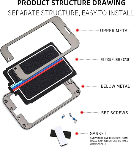 Miniatura 4 de MANG JIANG Funda para llave de coche para BMW 1 3 5 7 Series X1 X3 X5 X6 X7 F30 G20 F34 F31 G30 G01 F15 G05 I3 M4