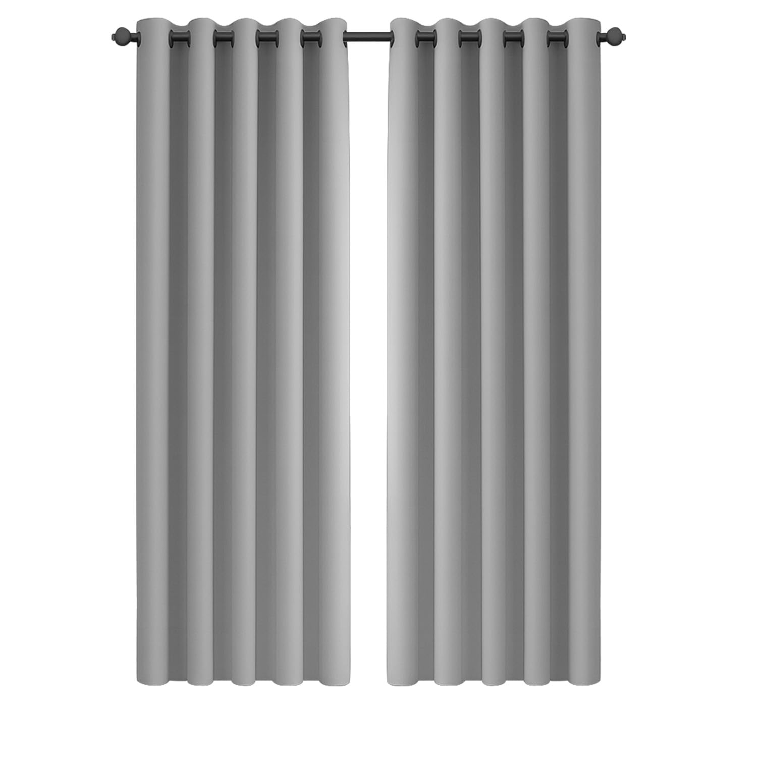 Ir Imperial Rooms Light Grey Imperial Rooms Blackout Eyelet Curtains For Living Room 66X90 Inch Luxury Thermal Insulated Darkening Extra Long Curtain 2 Panel With Two Tiebacks