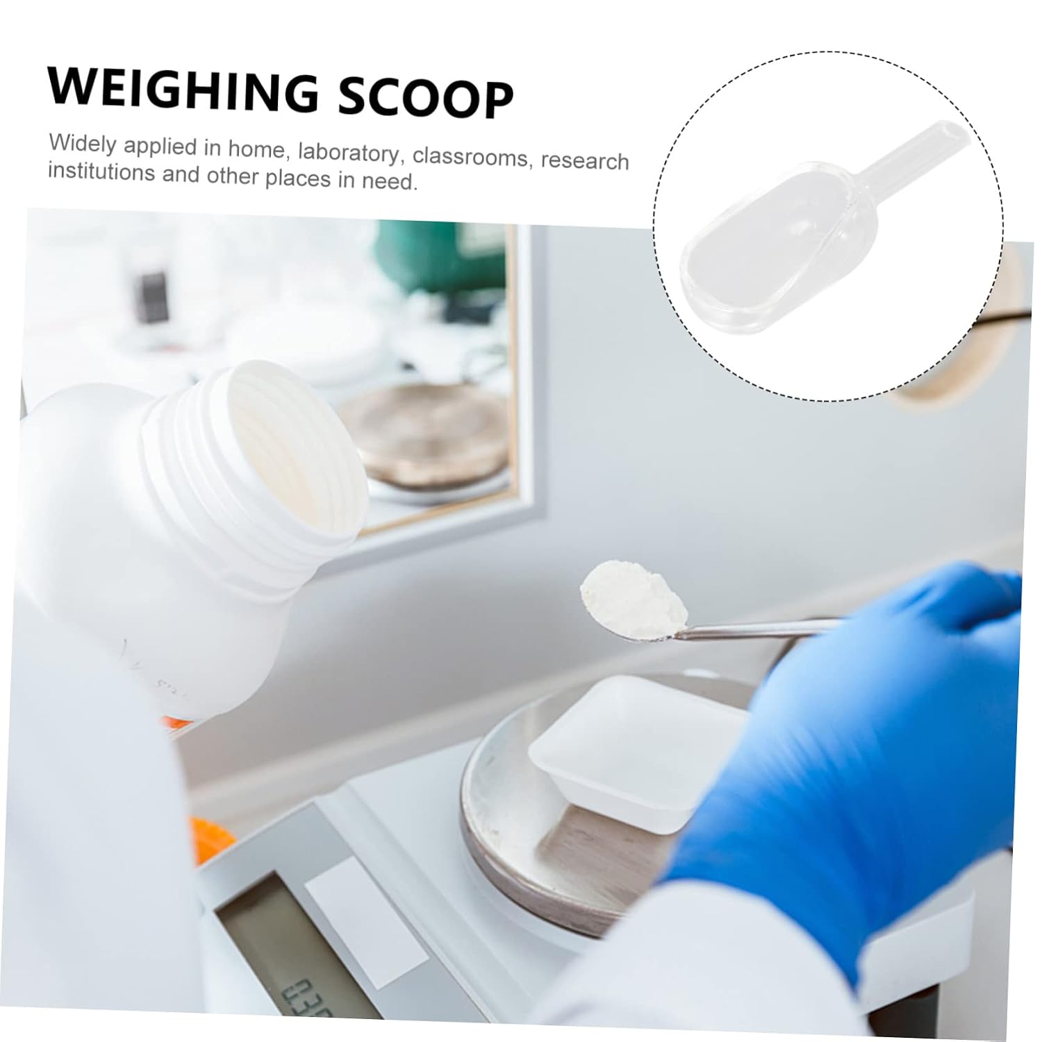 Ciieeo Laboratory Weighing Boat Vessel Precision Glass Measuring Spoons Control Scoop Designed