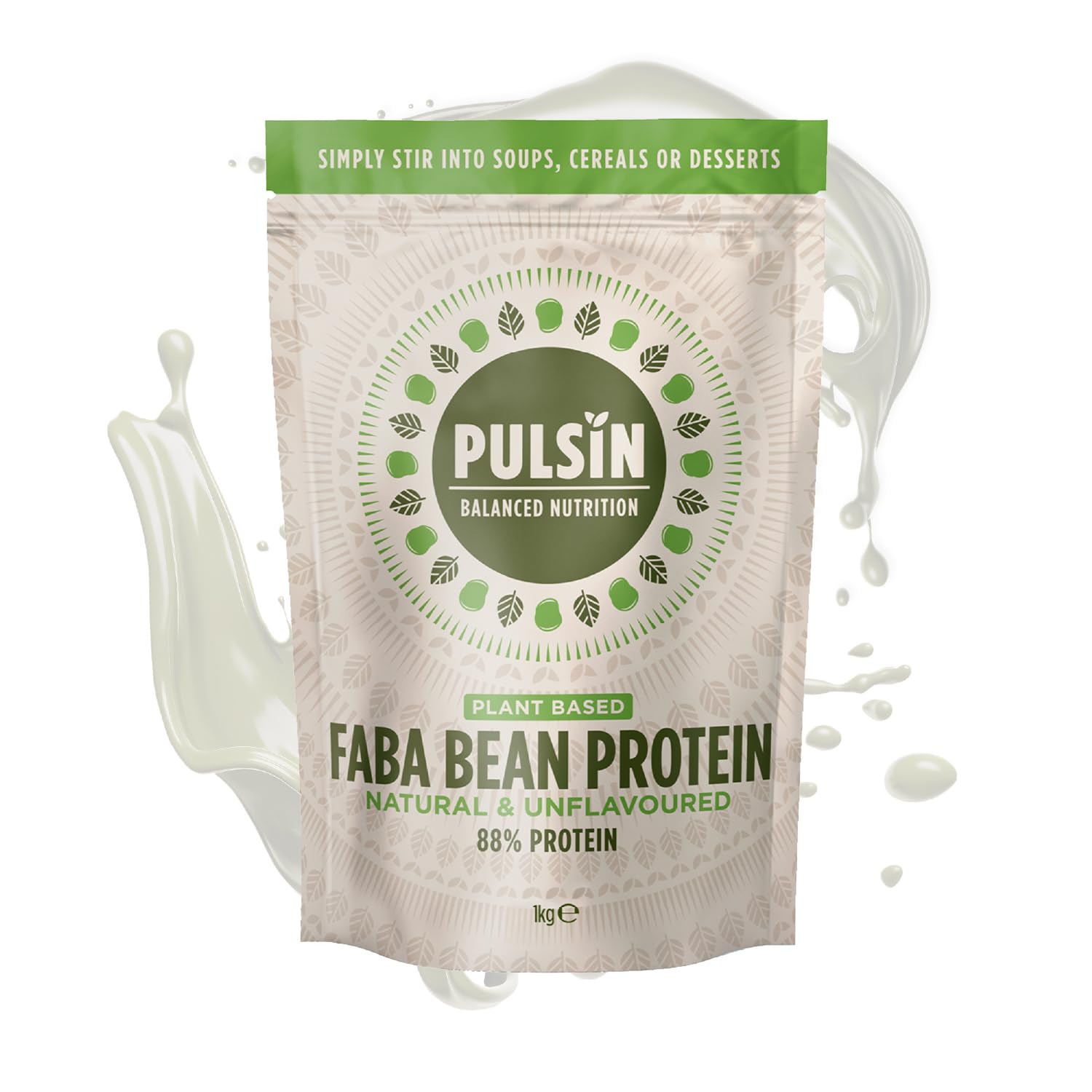 Pulsin - Natural Unflavoured Vegan Faba Bean Protein Powder - 1kg - 8.8g Protein, 0.2g Carbs, 42 Kcal Per Serving - Gluten Free, Palm Oil Free & Dairy Free Protein