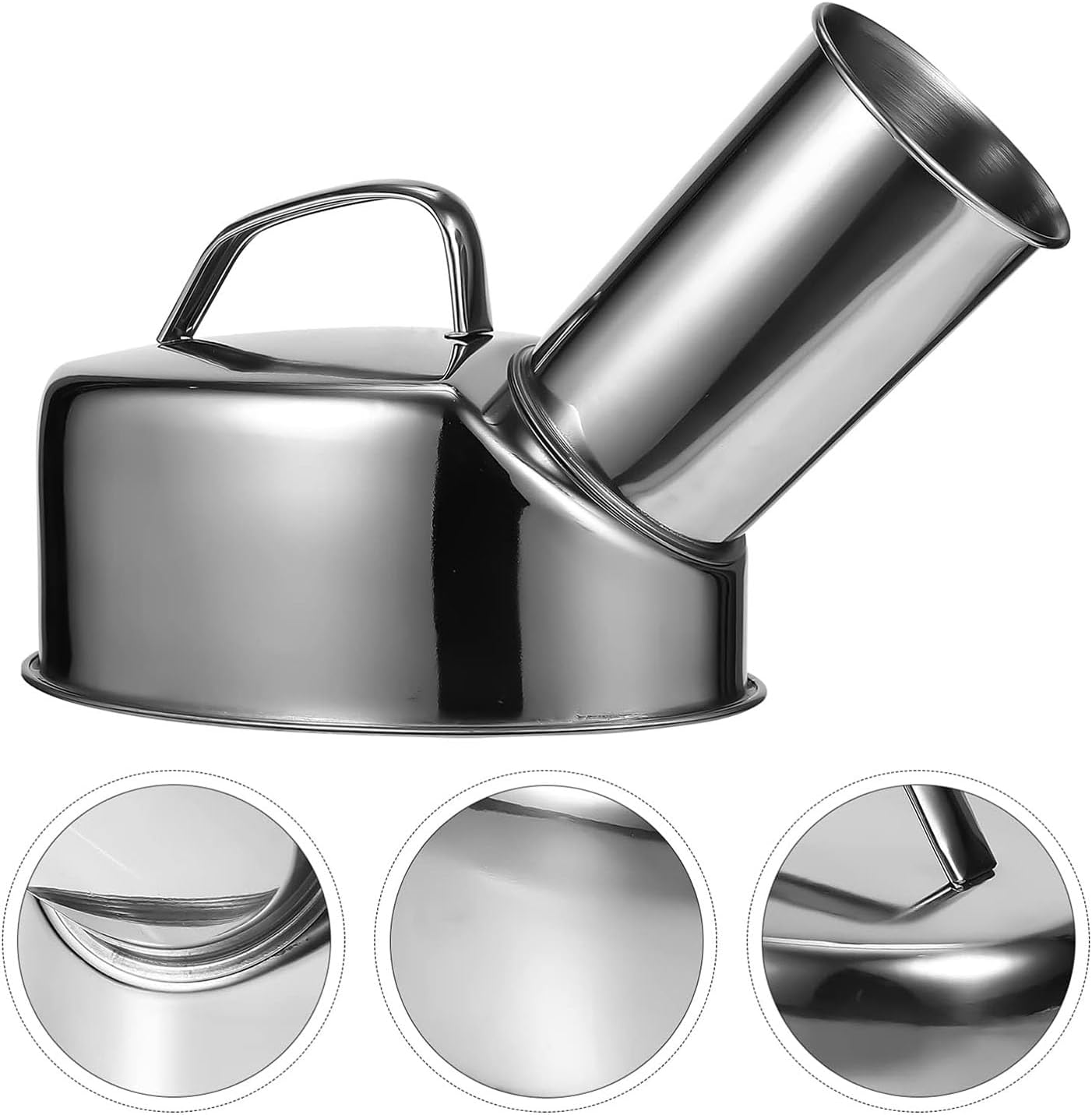 HAILM 1300Ml Wee Bottle for Men, Male Urine Bottles Non Spill, 304 Stainless Steel Pee Container, Elderly Children's Travel Toilet Lightweight for Incontinence, Elderly, Travel, Car Truckers