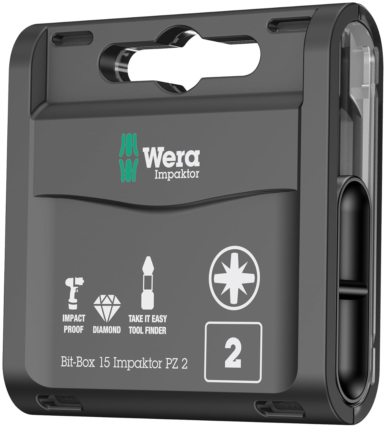 WERA 05057763001 Bit-Box 15 Impaktor PZ, PZ 2 x 25 mm, 15 Pieces