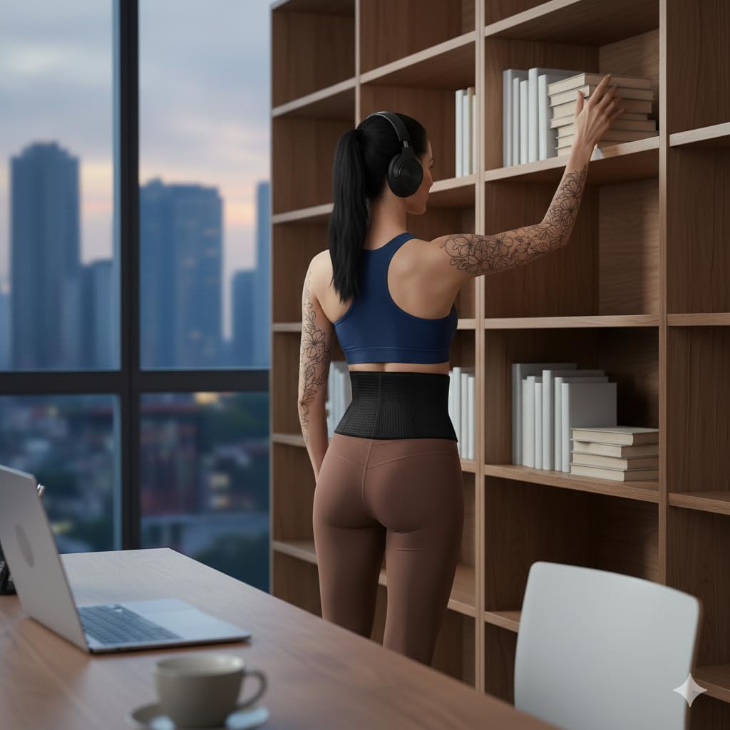 Genérico Ceinture lombaire pour homme et femme - Ceinture lombaire réglable et respirante pour le dos et la posture - Idéale pour le sport, le travail et l'utilisation quotidienne - Ne donne pas de
