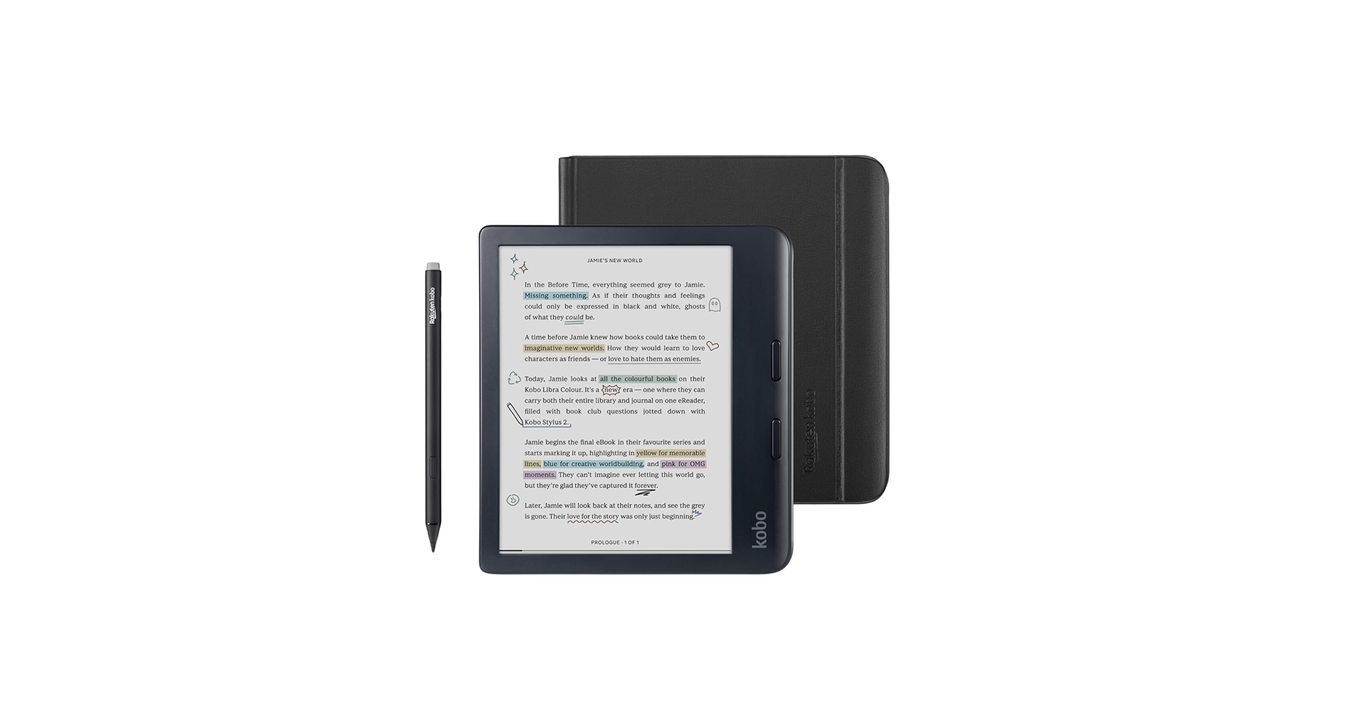 Amazon.com: Kobo Libra Colour Black eReader with Case Bundle