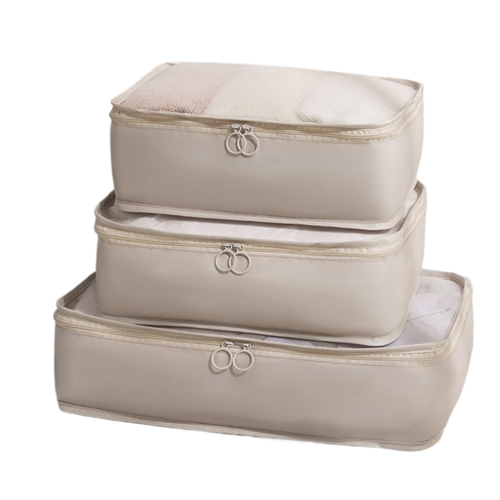 Packing Cubes For Suitcases 3PCS Compressible Packing Cubes Foldable Waterproof Travel Storage Bag Suitcase Nylon Portable With Handbag Luggage Organizer