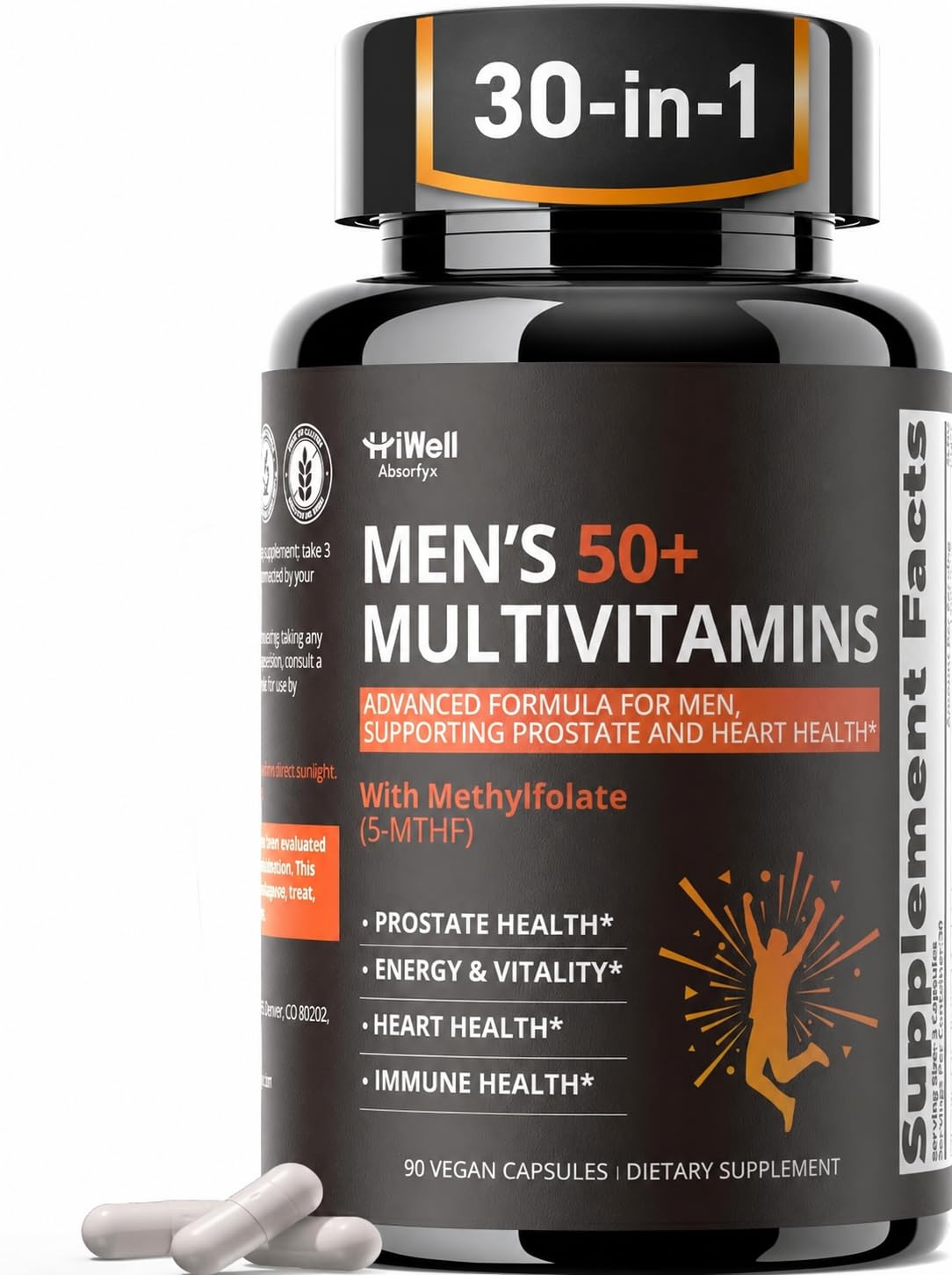 Multivitamin for Men Over 50 W/CoQ10, Methylfolate, Saw Palmetto, 90 Count