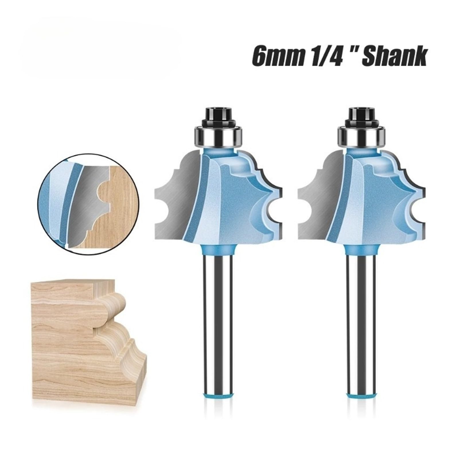 6mm 1/4in vástago inglete puerta de gabinete moldura Router Bits línea fresado carpintería(0.25inx16.9mm)