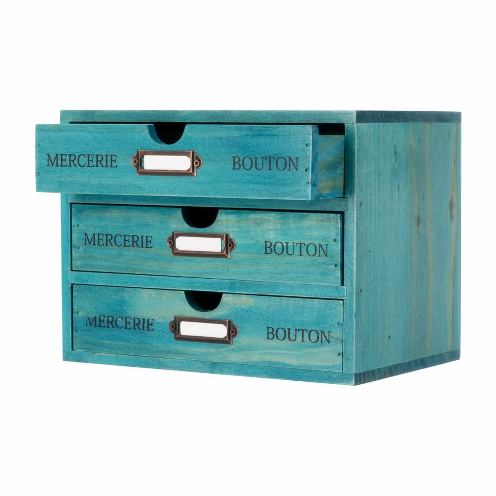 Small Wooden Drawers Wooden Box with Drawer Blue