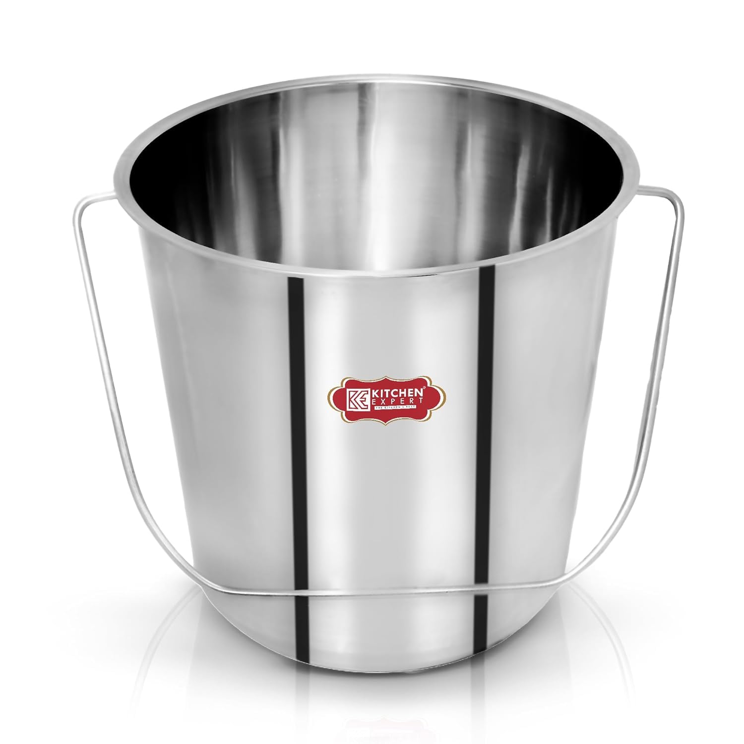 KITCHEN EXPERT, THE KITCHENS BEST Stainless Steel Bucket | Leak Proof For Water Storage Balti Serving Bathroom Food (18 Liter) (B0CLVDZYZ1) Amazon Price History, Amazon Price Tracker