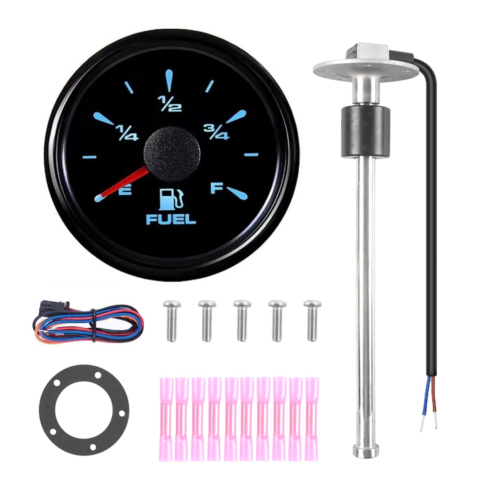 Indicatore Livello Carburante KAOLALI 52mm Per Auto, Barche E Moto - Display E-1/2-F Con Sfondo Rosso - Foto 7