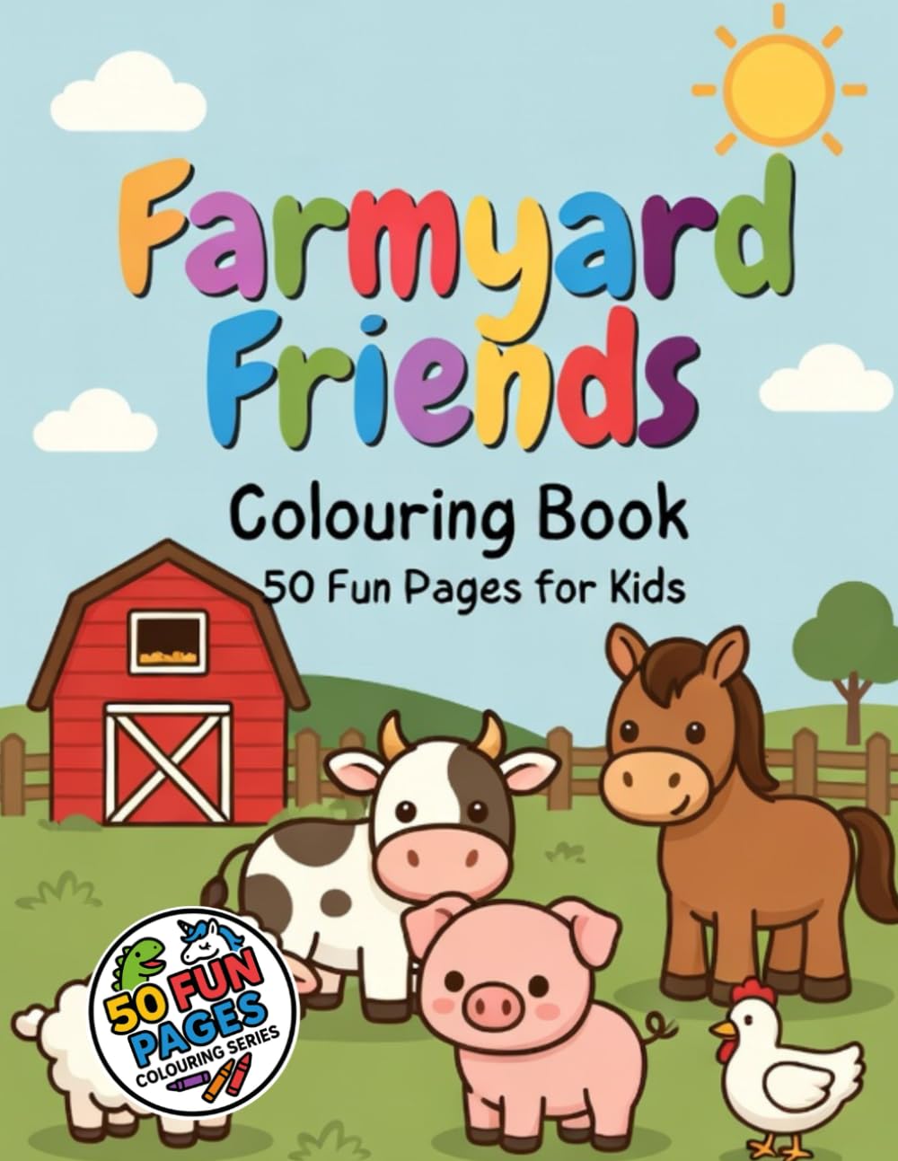 Farmyard Friends Colouring Book: 50 Fun Pages for Kids (50 Fun Pages Colouring Series)