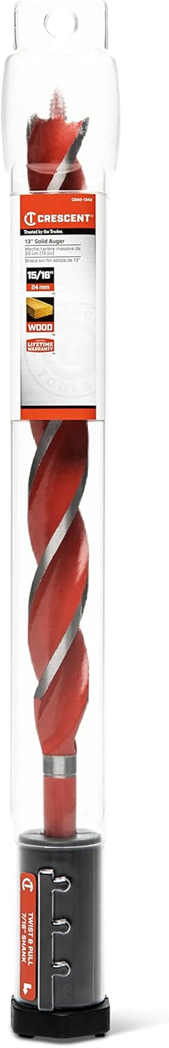 Crescent Solid Auger Drill Bit | 13" x 15/16" | CDAG-1343