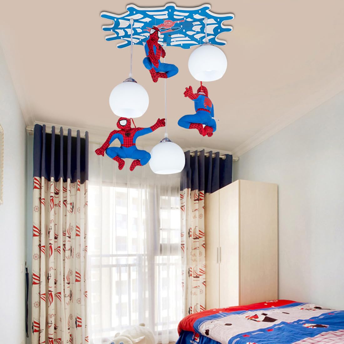 Lampada a sospensione Led Camera dei bambini lampadario creativo Design Plafoniera a Sospensione Moderna da letto Lampada Lampadario 3 Luci E27 Cartone Animato Ragazzi Ragazze Illuminazione