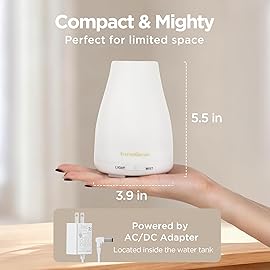 InnoGear Essential Oil Diffuser, 2 Pack Ultrasonic Diffusers for Home Aromatherapy Humidifier for Bedroom Room 7 Colors LED 2 Mist Mode Auto Off, Basic White