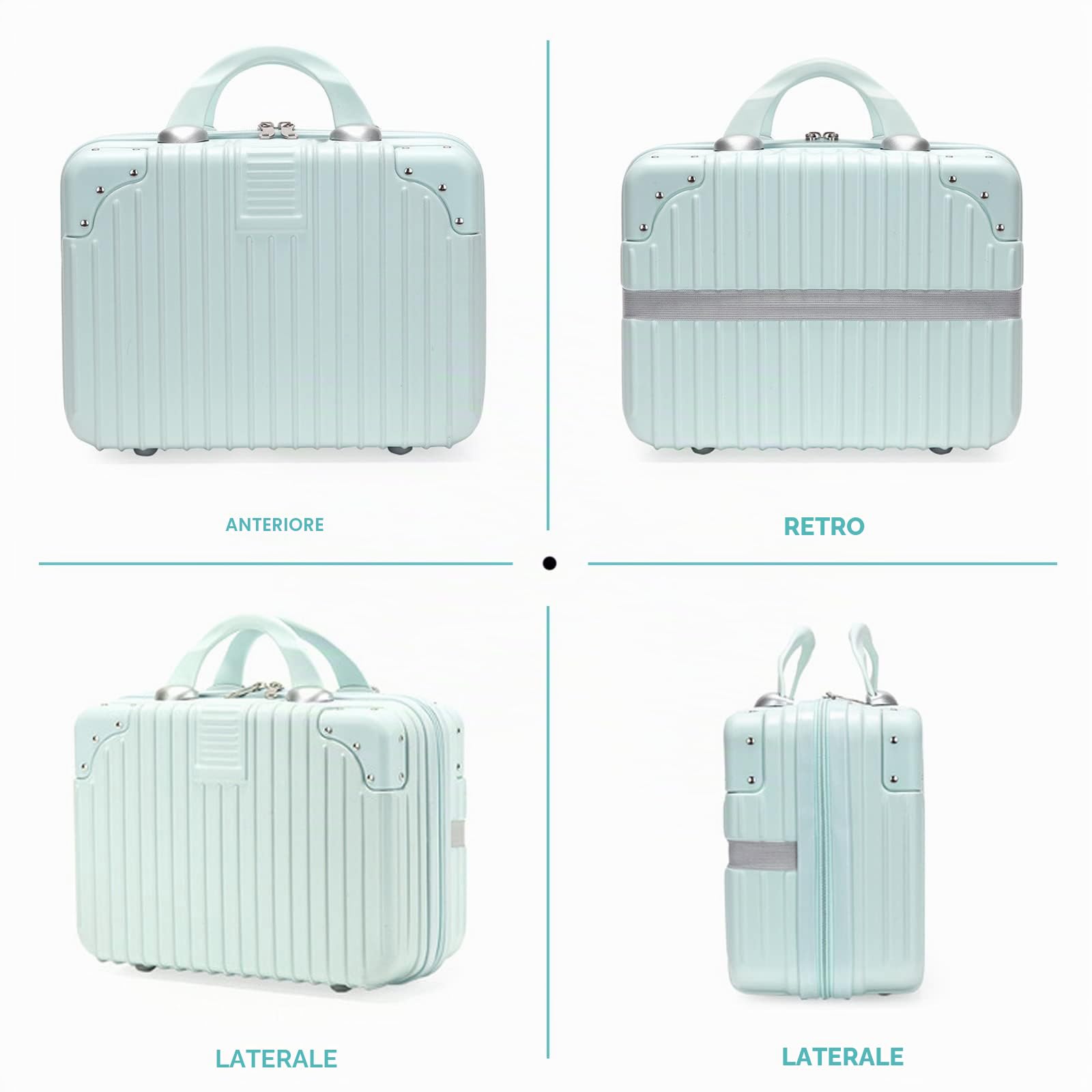 Balakaka Beauty Case da Viaggio Rigido 11L, Trucchi Borsa per Cosmetici Donna Impermeabile Borsa In ABS con Manico, Chiusura a Cerniera, Borsa da Toilette da Viaggio Custodia Cosmetica Donna