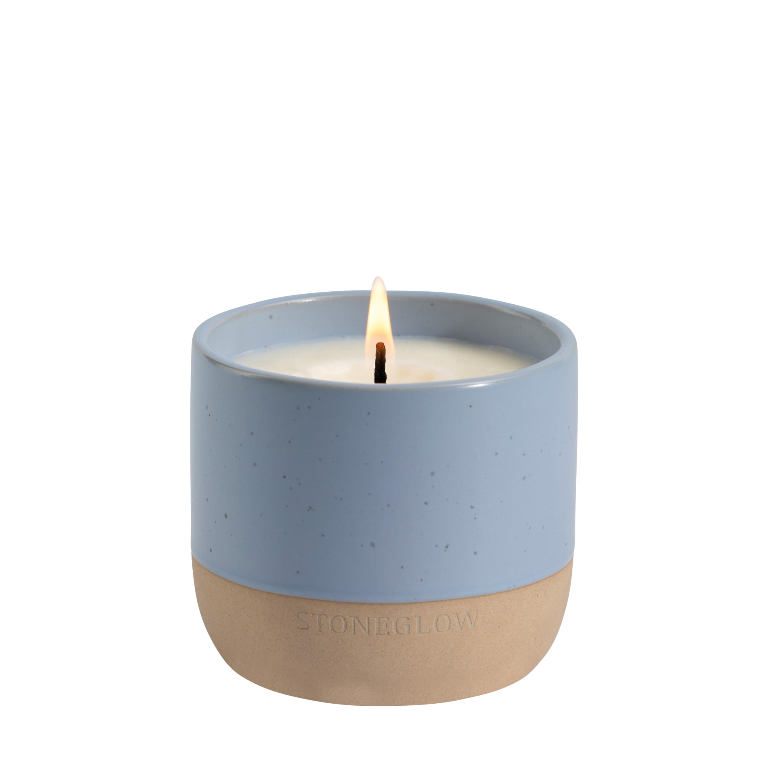 Stoneglow Blue Elements Collection - Water - Wood Sage & Samphire - Scented Soy Wax Ceramic Candle Tumbler (68X75mm)
