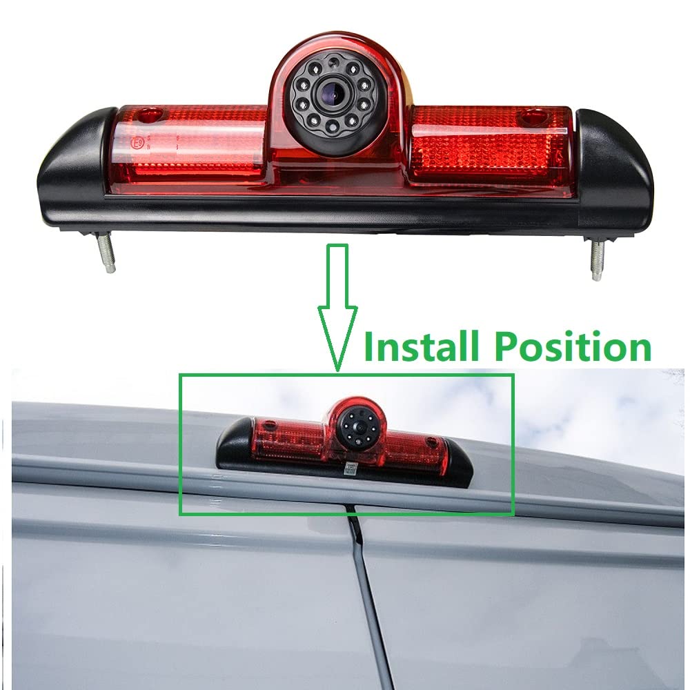 Telecamera per la retromarcia specifico per senza forare semplice scambio con il terzo fanalino posteriore con la retrocamera per Fiat Scudo Citroen Jumpy/Peugeot Expert/Toyota Proace 2007-2016
