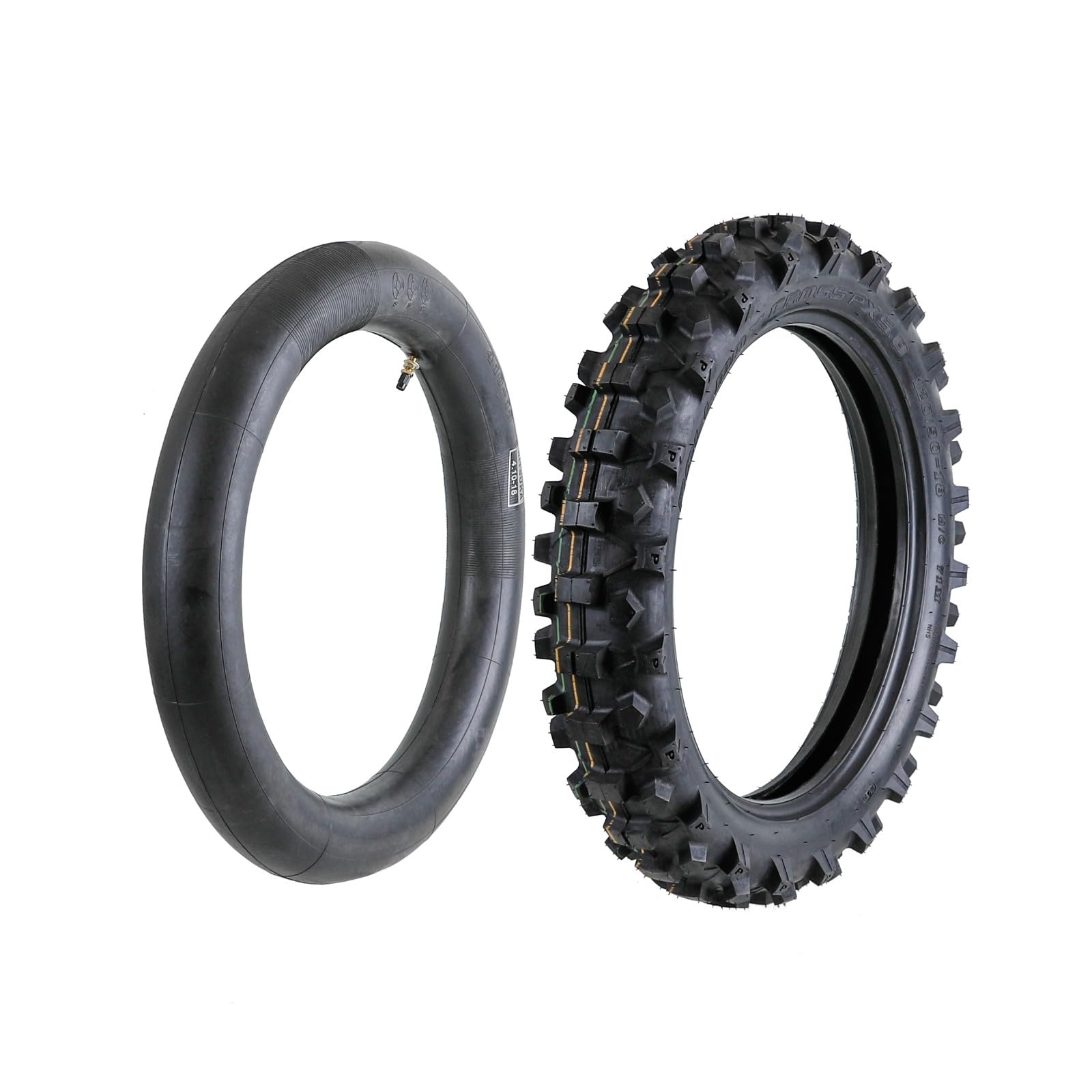 Racing 120/90-18 Off Road Dirt Bike Motocross Rear Tire and Tube 4.10-18 Combo for Pit Bike Trail Suzuki DRZ 400S Yamaha YZ250 Kawasaki KLX300 Honda CR450R WR250R WR450F