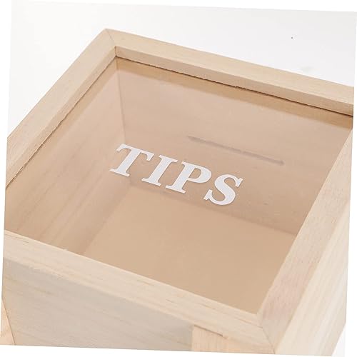 Miniatura 3 de Alcancía de madera con ventana transparente, caja creativa de ahorro de dinero para niños y niñas adultos para consejos y ahorros para cumpleaños y