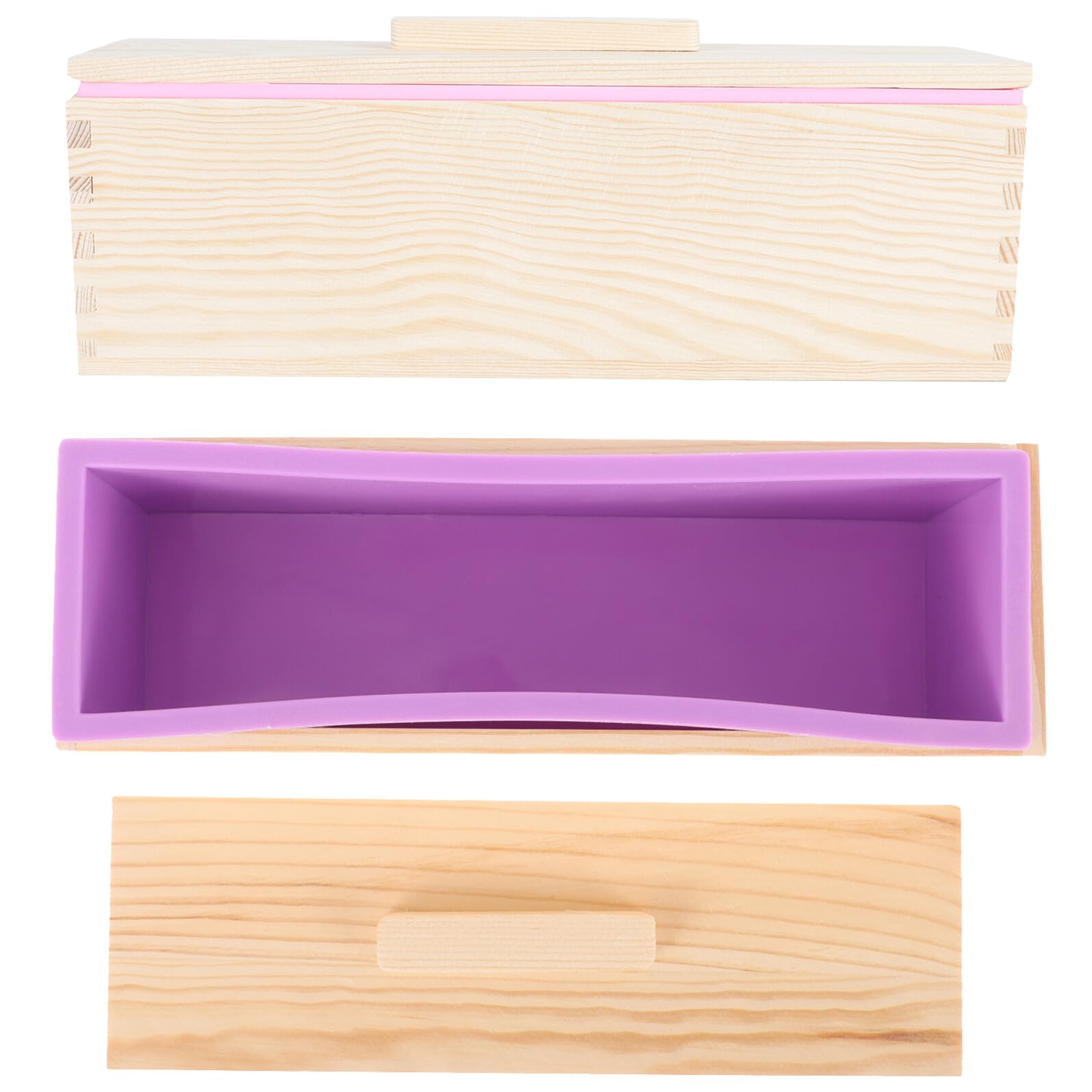 Moule pain au levain en bois rectangulaire avec couvercle à cake