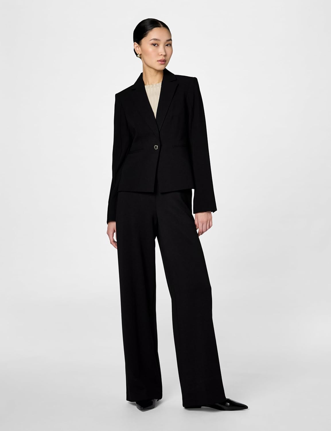 Halston Womens One Button Short Office Workwear Blazer - Image 6