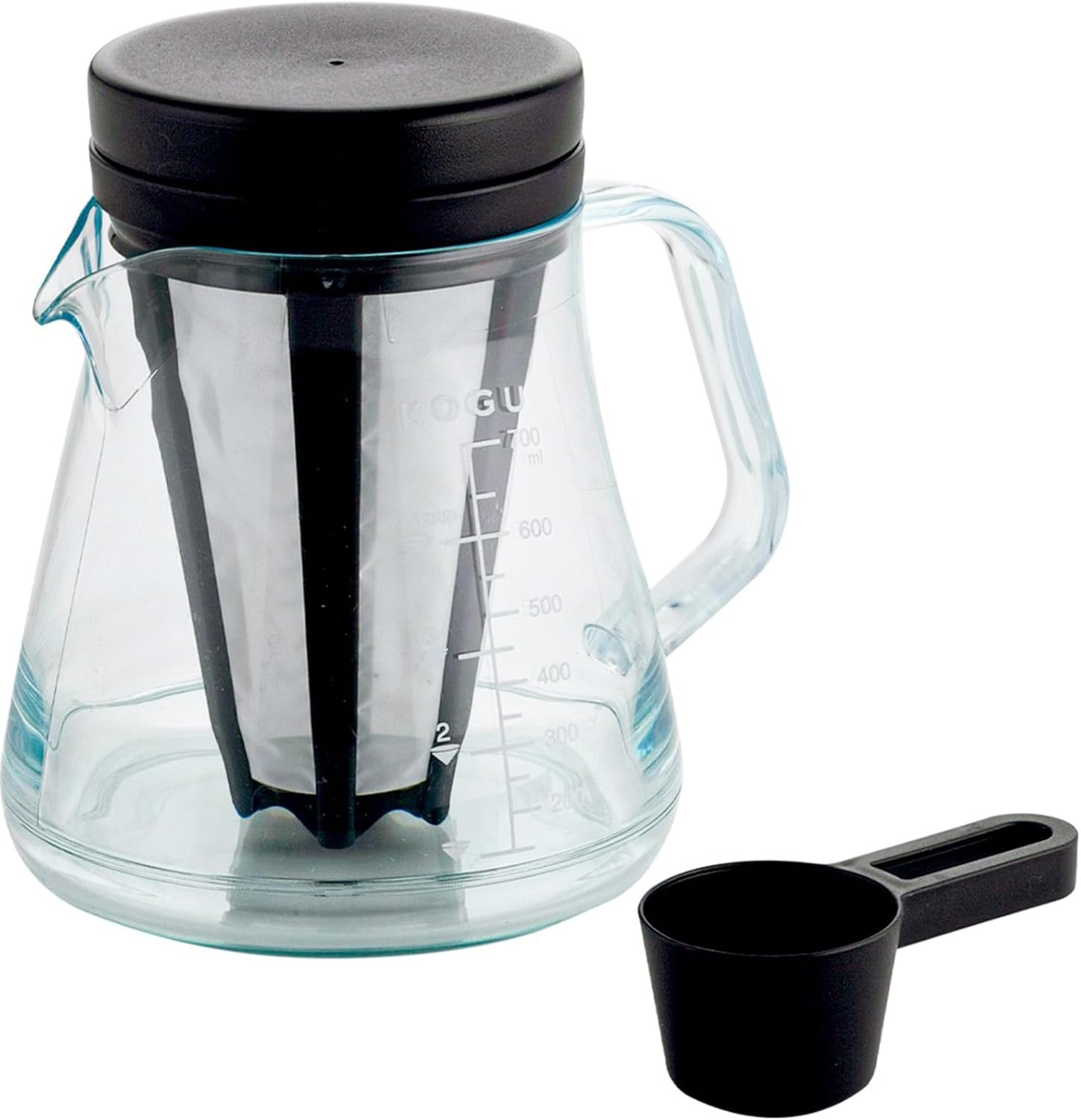 KOGU 珈琲考具 割れないコーヒーサーバー 700ml 水出しフィルター付 日本製 食洗器対応 軽量 目盛付き 1~4杯用 アイスコーヒー トライタン