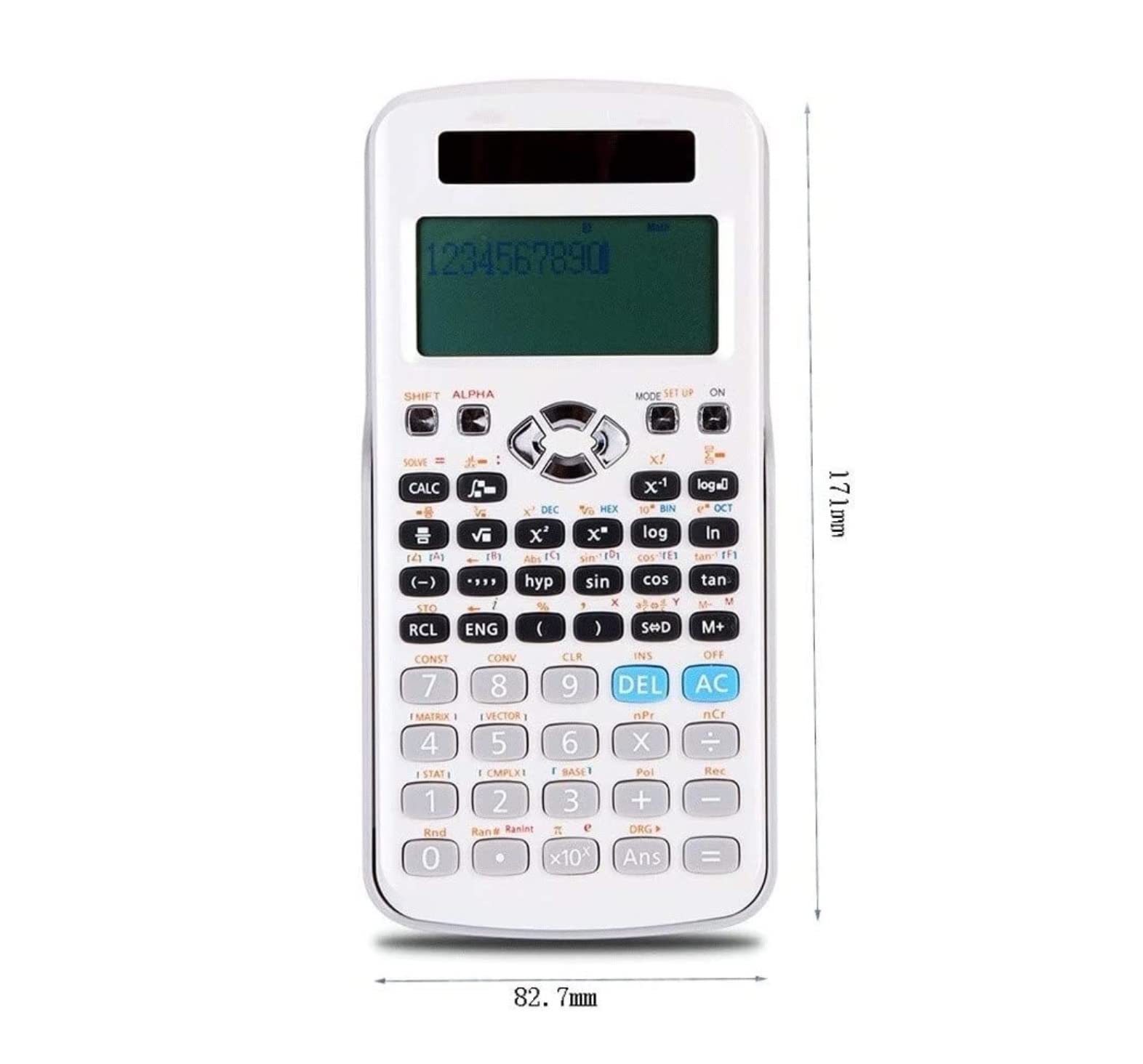 Calcolatrice Casa Ufficio Calcolatrici Scientifiche Calcolatrice da Tavolo Widescreen A 16 Bit Pratica Perfetta per Scuola(White)