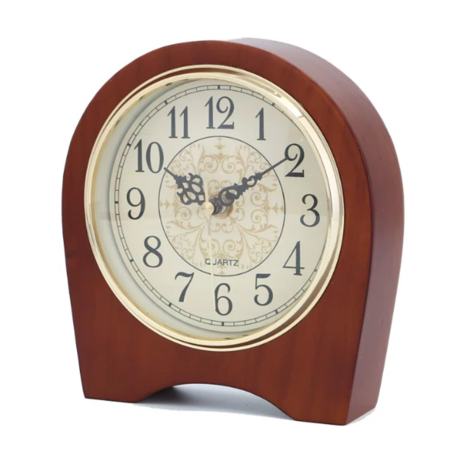 BLEKWETAAT Wooden Mantle Clock for Living Room Décor, Solid Wood Desk Clock Study Quartz Silent Retro Clock for Fireplace Mantel, Table clock