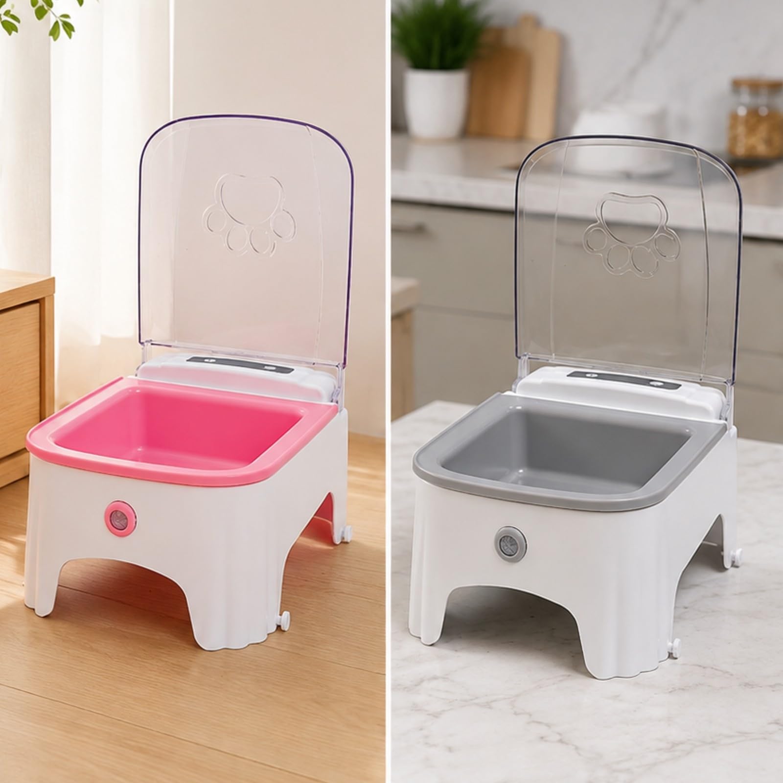 Dispensador Comida Automático smontable Alimentador con mporizador Ajustable Higiénico Alimentador Inligen con Recipiens Extraíbles,