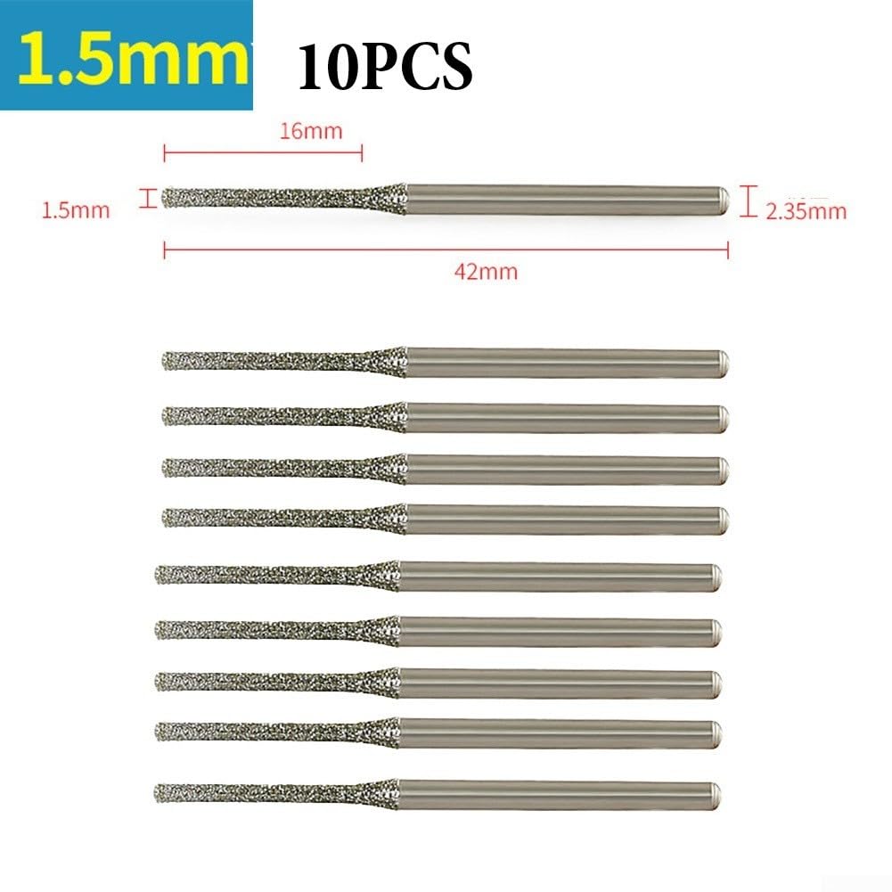 Diamantbohrer-Set, 0,8–2,5 Mm Mit 2,35 Mm Schaft, Für Glas