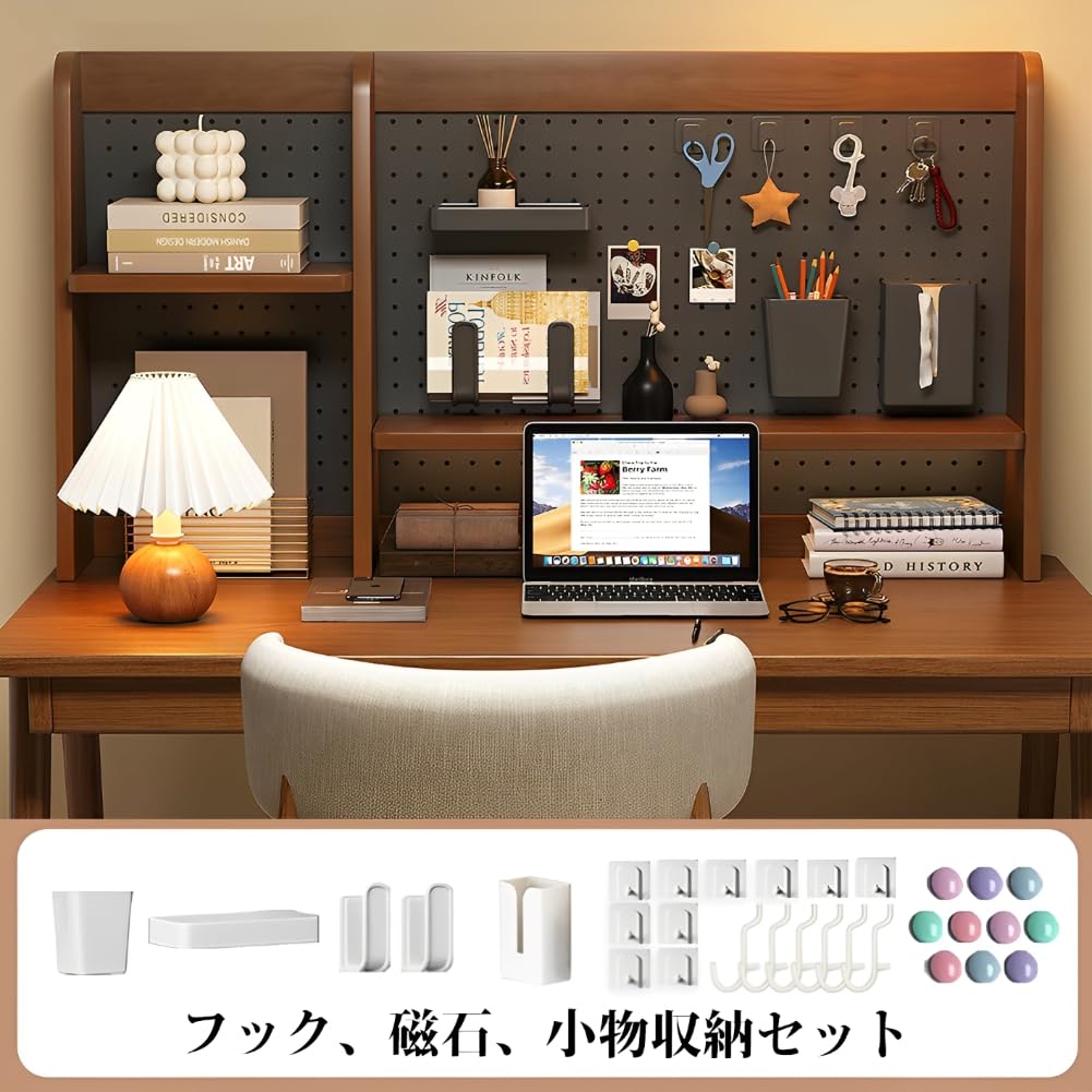 Amazon.co.jp: Hoshinoi 卓上ラック 机上ラック 木製 有孔ボード付き