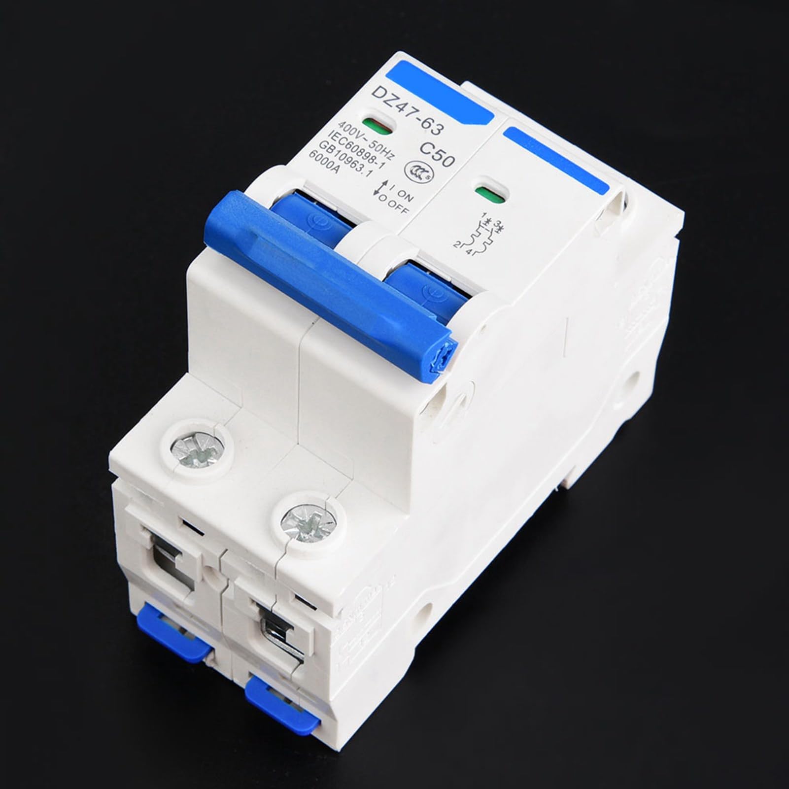 DZ47-63 C40 Disjoncteur Miniature 40A 230V 400V Interrupteur De Circuit De Surcharge DIN Monté Sur Rail 6000A For La Maison