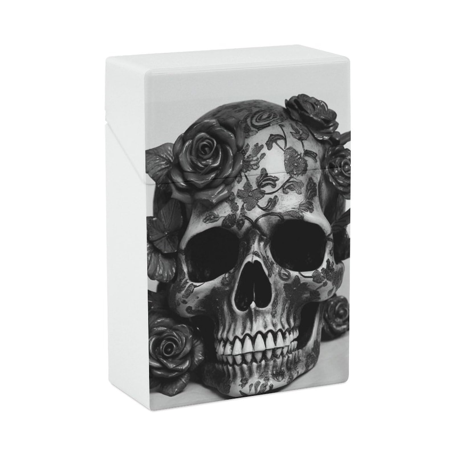 Amazon.com: Black Skull Rose Cigarette Case Waterproof Plastic Cigarette Box  Vintage Cigarette Cases for Men Women Small Funny Cigarette Holder for  Regular 85mm King Size 20 Capacity : Health & Household
