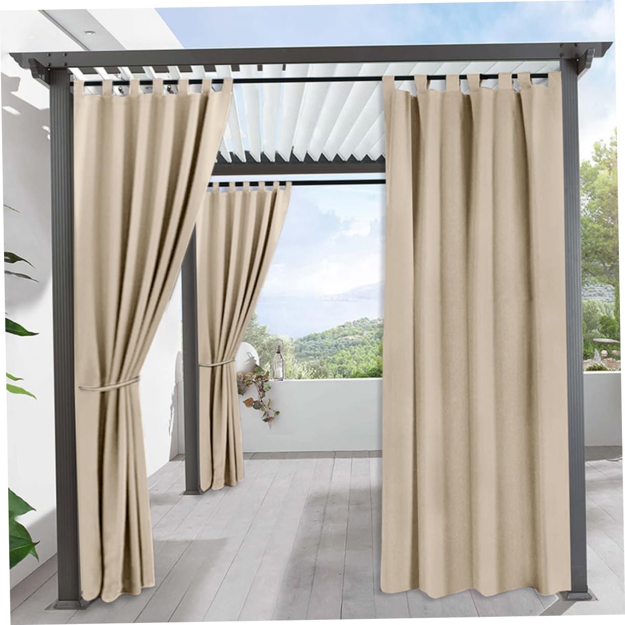 BESPORTBLE Tenda Oscurante Beige in Poliestere, Singolo Pannello