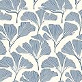 ILHIIOR Blue Leaf Peel and Stick Wallpaper - Boho Vintage Floral Wall Decor - Removable, Self-Adhesive for Cabinet Drawers - 17.5''x118.1''