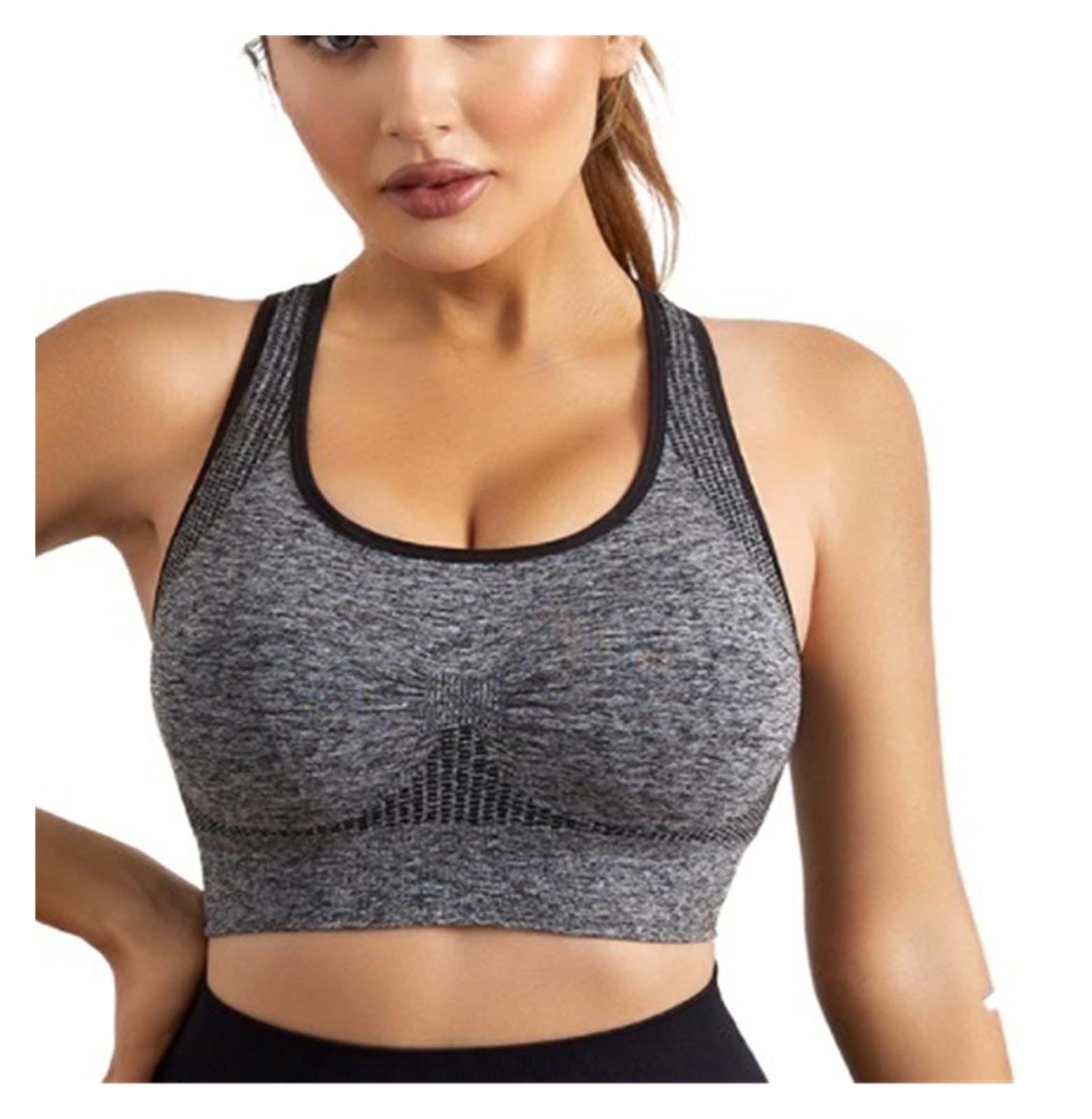 Sujetador Deportivo Sujetador Deportivo Acolchado For Mujer, Transpirable con Espalda Cruzada Sin Costuras For Fitness Y Yoga Mujer(G,Large)