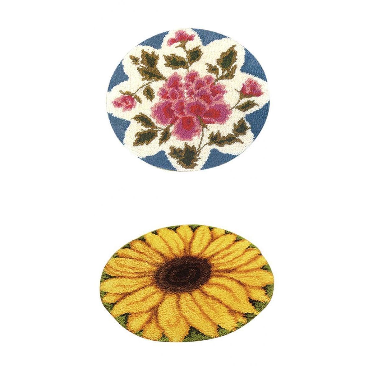 MERISHOPP® Latch Hook Rug Kit DIY Carpet Craft Rug Making Kit Sunflower + Rose Flower|Crafts | Needlecrafts & Yarn | Rug Making | Latch Hooking-image-14