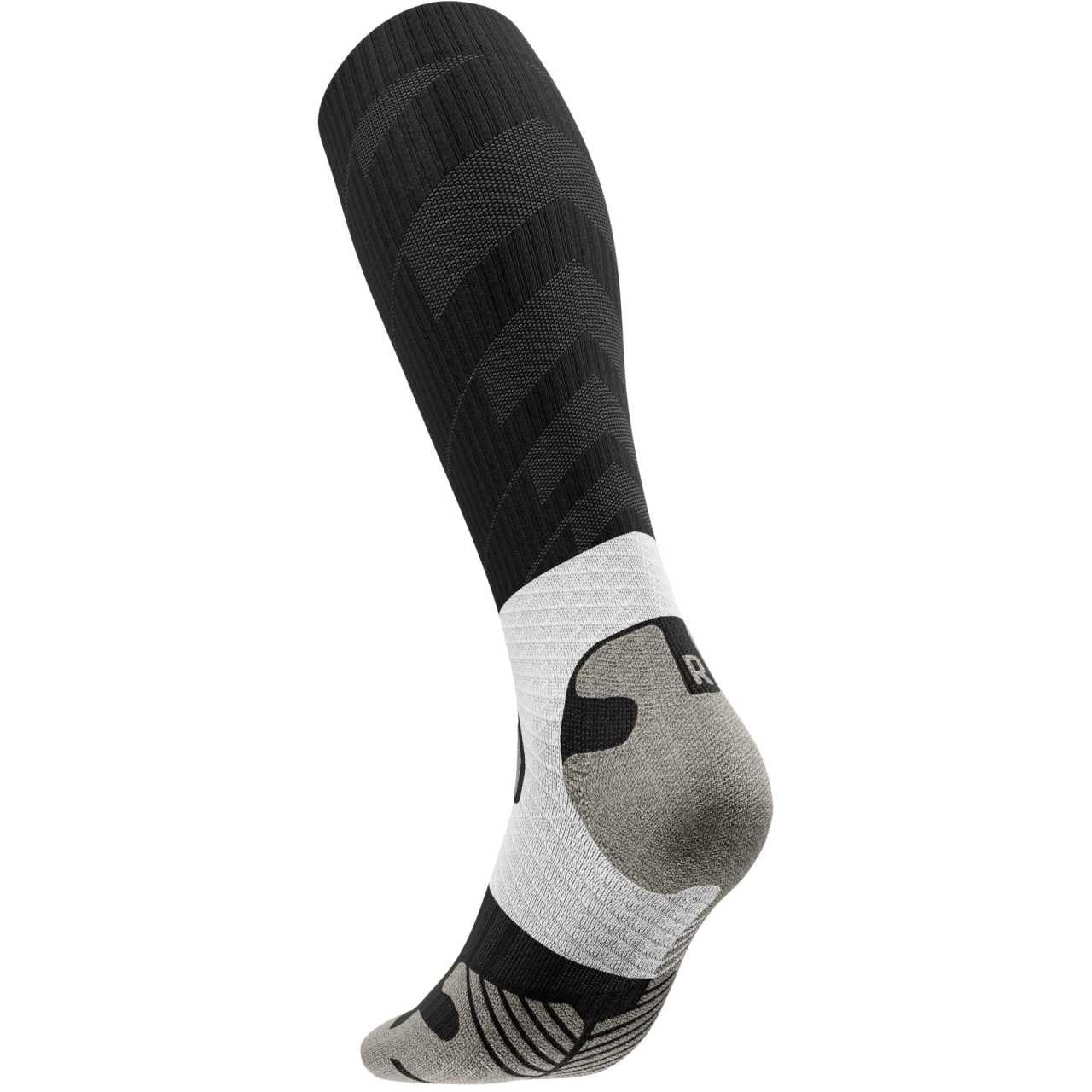 BAUERFEIND Skarpety do biegania w terenie "Trail Run Compression Socks", męskie skarpety sportowe z kompresją, stabilność w stawie skokowym, 1 para, carbon czarny, 38