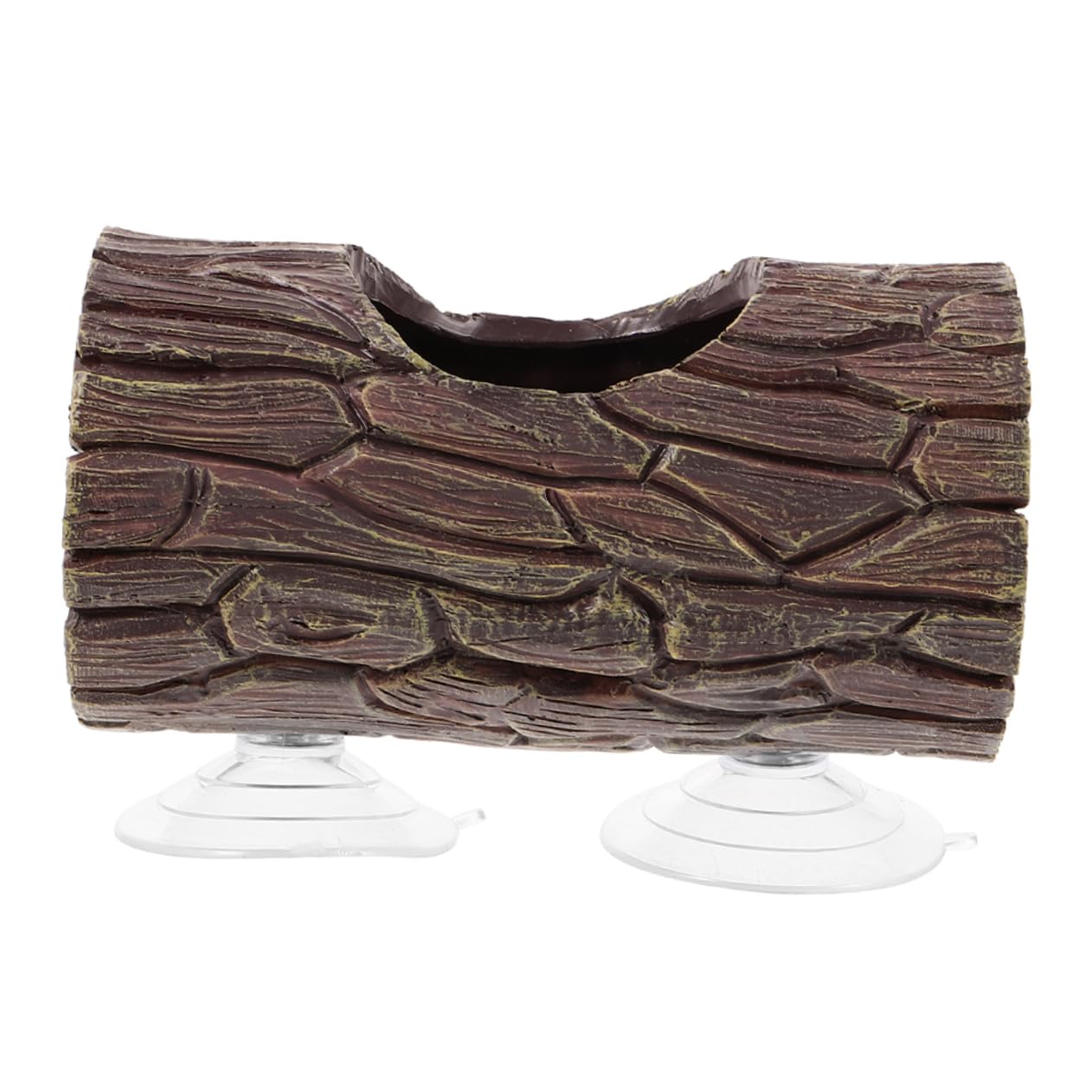 HANABASS Reptile Shelter Lizard Hideout Suction Cup Tree Trunk Hide Betta Tank Ornament for Geckos and Small Lizards Habitat Decor 6.00X3.35X3.35In