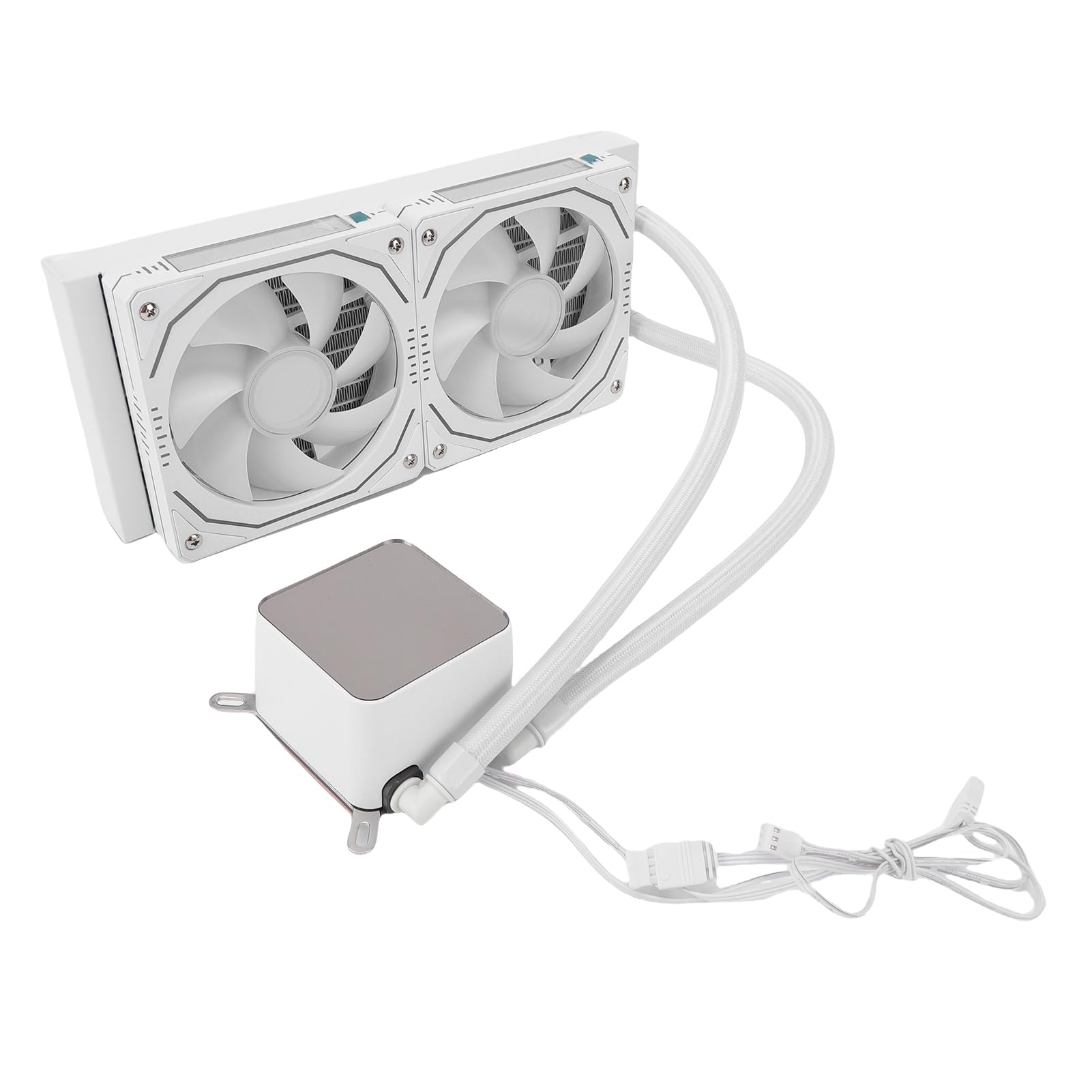 Raffreddatore a Liquido CPU ARGB Adatto per Presa AM4 AM5, Raffreddatore a Liquido CPU AIO a Circuito Chiuso, Motore di Raffreddamento Ad Acqua con Radiatore da 240 Mm con Schermo LCD da