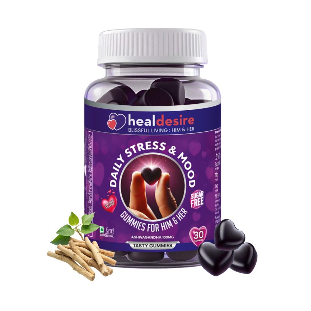 Daily Stress & Mood Gummies with Ashwagandha | For Mental Fatigue & Stress Relief - Calm Mind, Better Focus | Sugar Free- Tasty- Vegetarian Gummies | Improves Mood & Energy to enjoy Life (B0DGT9PWN3) Amazon Price History, Amazon Price Tracker