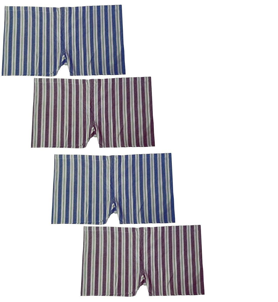 hivata Men's Cotton Khaadi Underwear Pack of 4pc Kaccha String Patte Wala Underwear Patte wala Kaccha Traditional Lattha, Janghiya, Patta Patti Kachha, Nade vala Nekar in Multi Color (Free Size)-picture-54