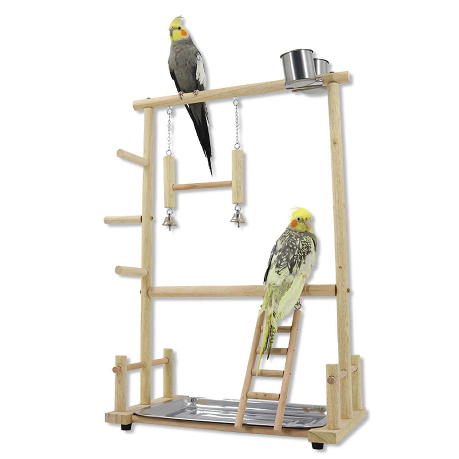 Parrot Spielplatz Sitzstange Plattform Übung Käfig Zubehör Vögel Kauspielzeug Holz Spielständer für Lovebirds Wellensittiche Conures / 1295