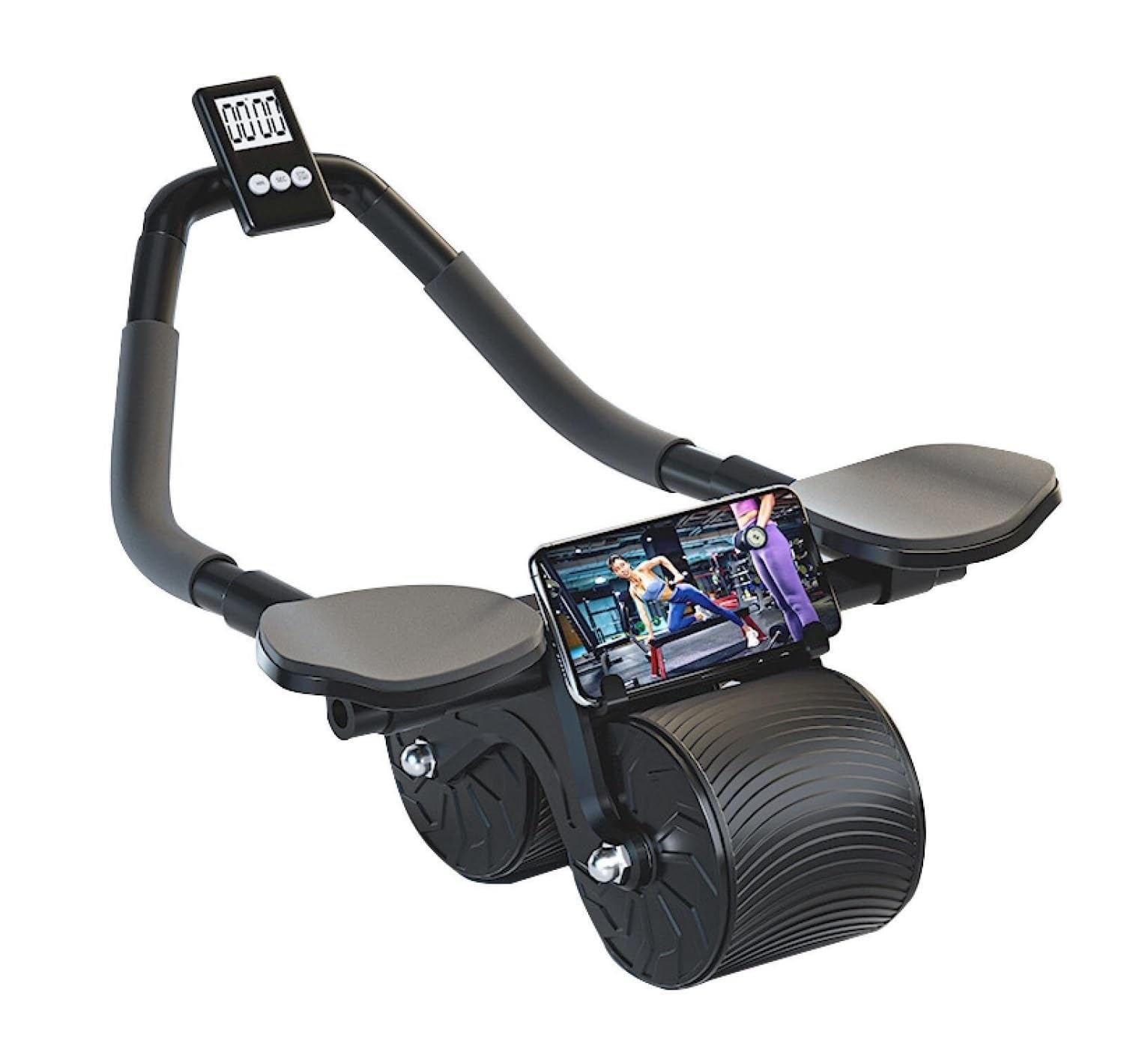 rullo addominale, Ruota addominale con rimbalzo automatico, for l'allenamento dei muscoli addominali, portata elevata di 100 kg