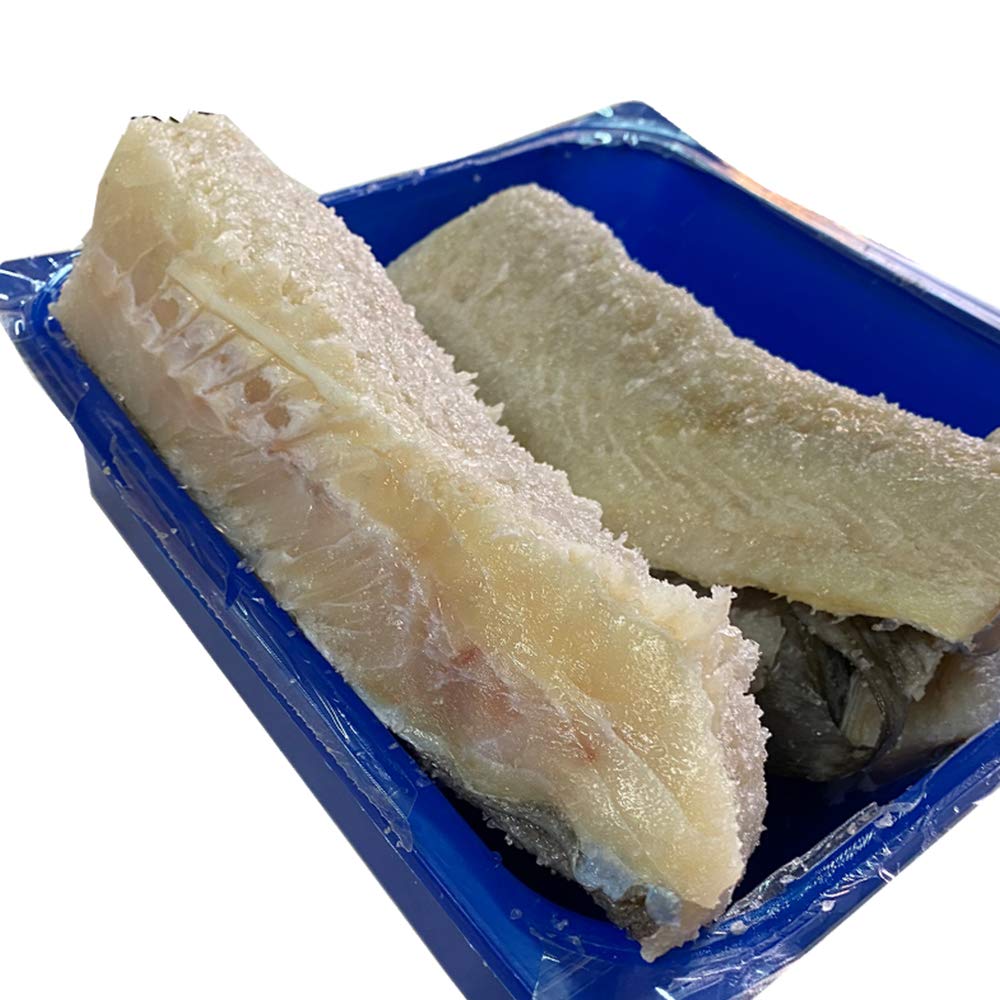 Baccalà Salinato a Tranci | Prg Faroe Fish | Pesce Pescato con Ami e Palangari Fondali Isole Faroe | 2kg Vaschetta Salvafreschezza Termosaldata Sottovuoto | Altissima Qualità Artigianale