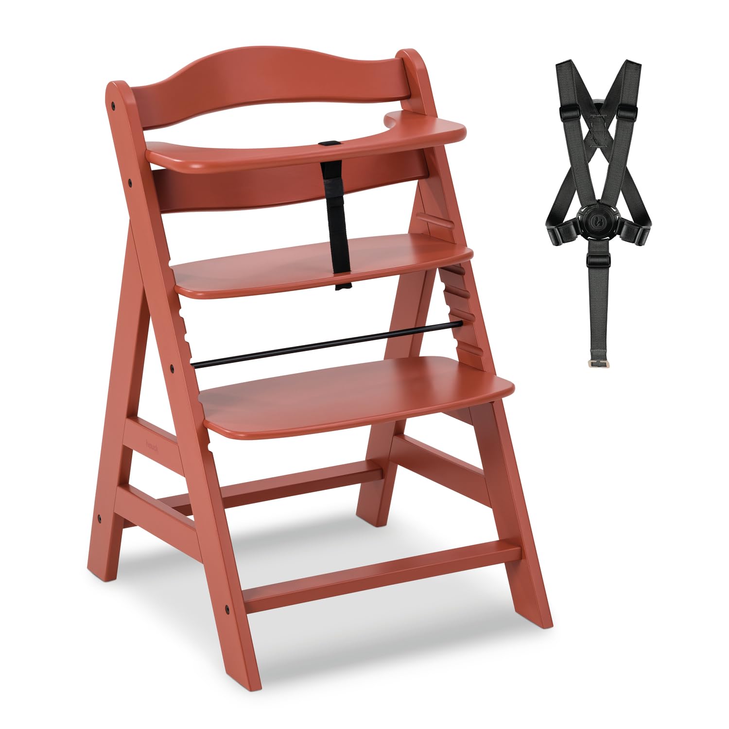 hauck Seggiolone Pappa in Legno Alpha+ - Seggiolone Evolutivo da 6 mesi fino a 90 kg - Sedia Evolutiva con Barra Frontale, Cintura Inguinale e a 5 Punti - Legno Certificato FSC® - Cork